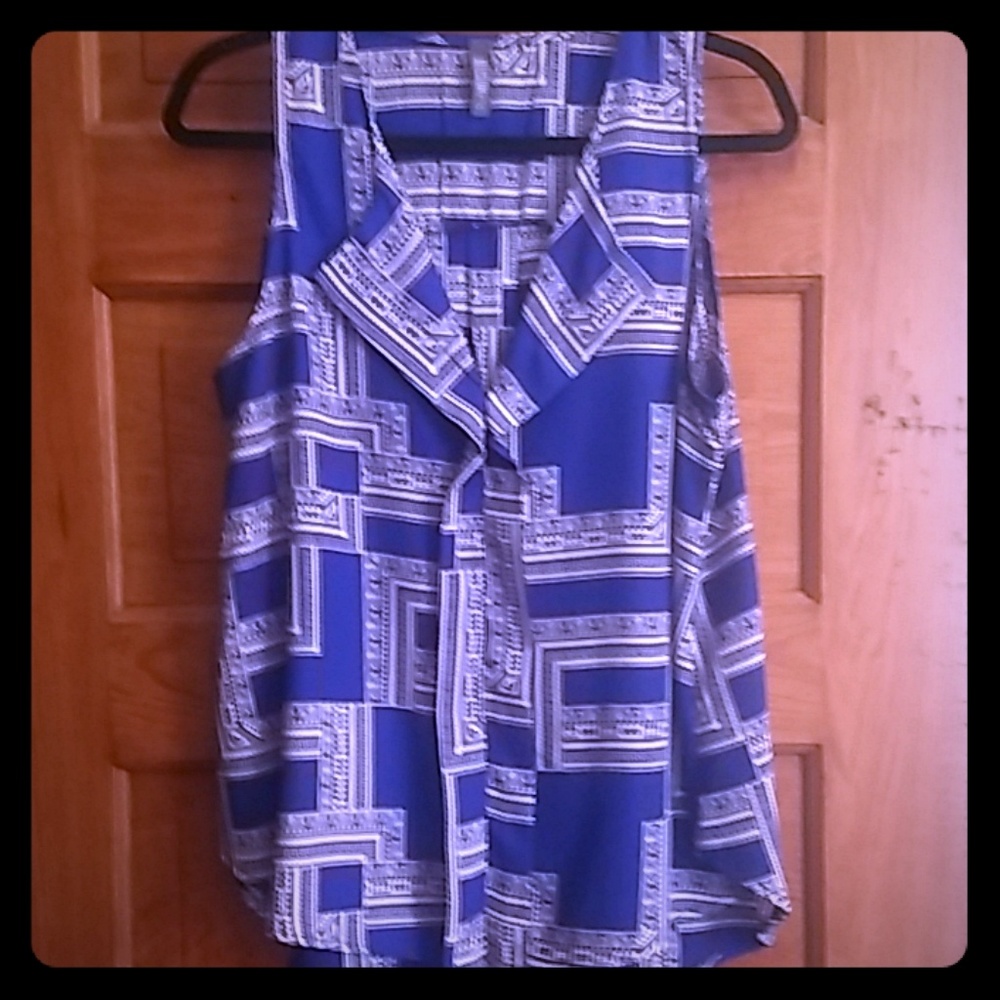 Allison Joy Evereve Flowy Cobalt Sleeveless Top